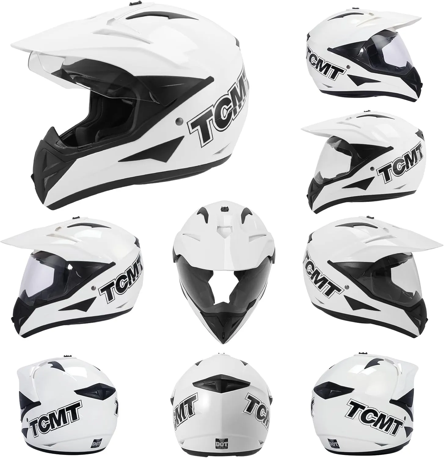 TCMT Unisex-Adult Motorcycle Full Face Off Road Helmet Dirt Bike Motocross ATV Mountain Bike MX Helmet DOT Approved