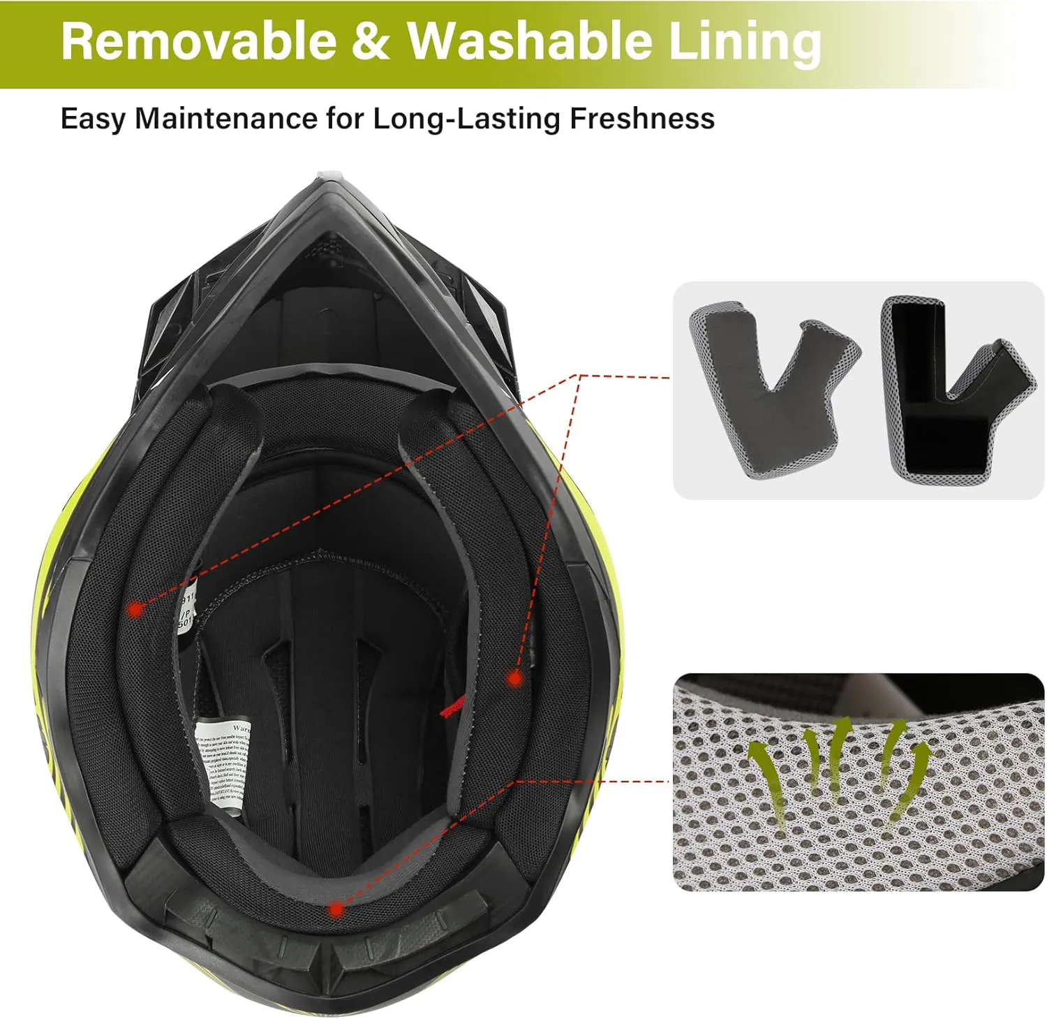 TCMT Unisex-Adult Motorcycle Full Face Off Road Helmet Dirt Bike Motocross ATV Mountain Bike MX Helmet DOT Approved