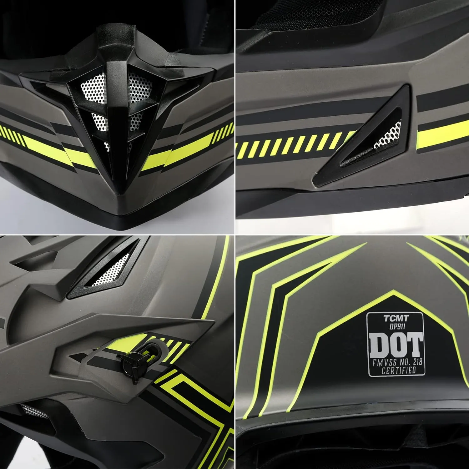 TCMT Unisex-Adult Motorcycle Full Face Off Road Helmet Dirt Bike Motocross ATV Mountain Bike MX Helmet DOT Approved