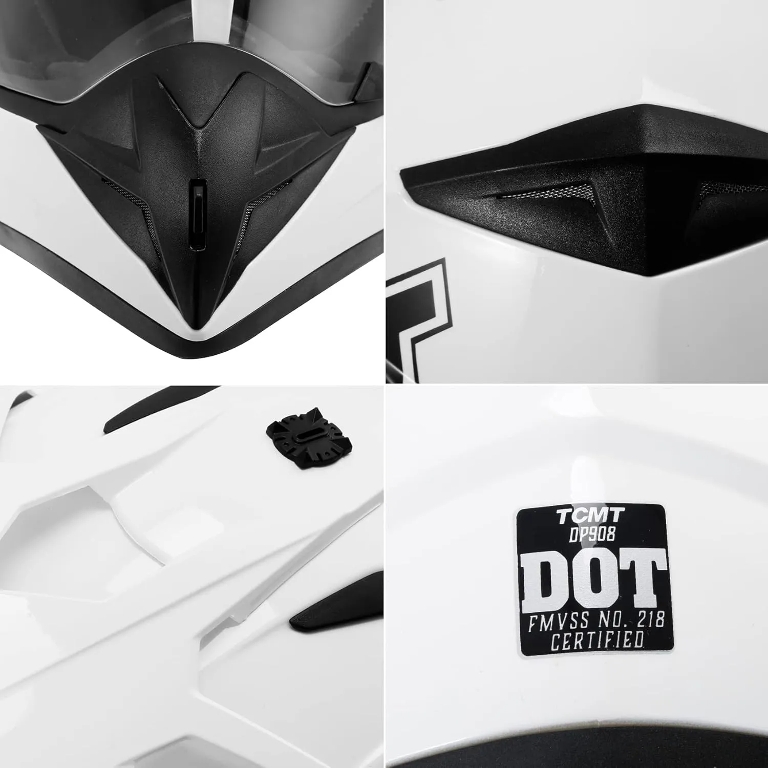TCMT Unisex-Adult Motorcycle Full Face Off Road Helmet Dirt Bike Motocross ATV Mountain Bike MX Helmet DOT Approved