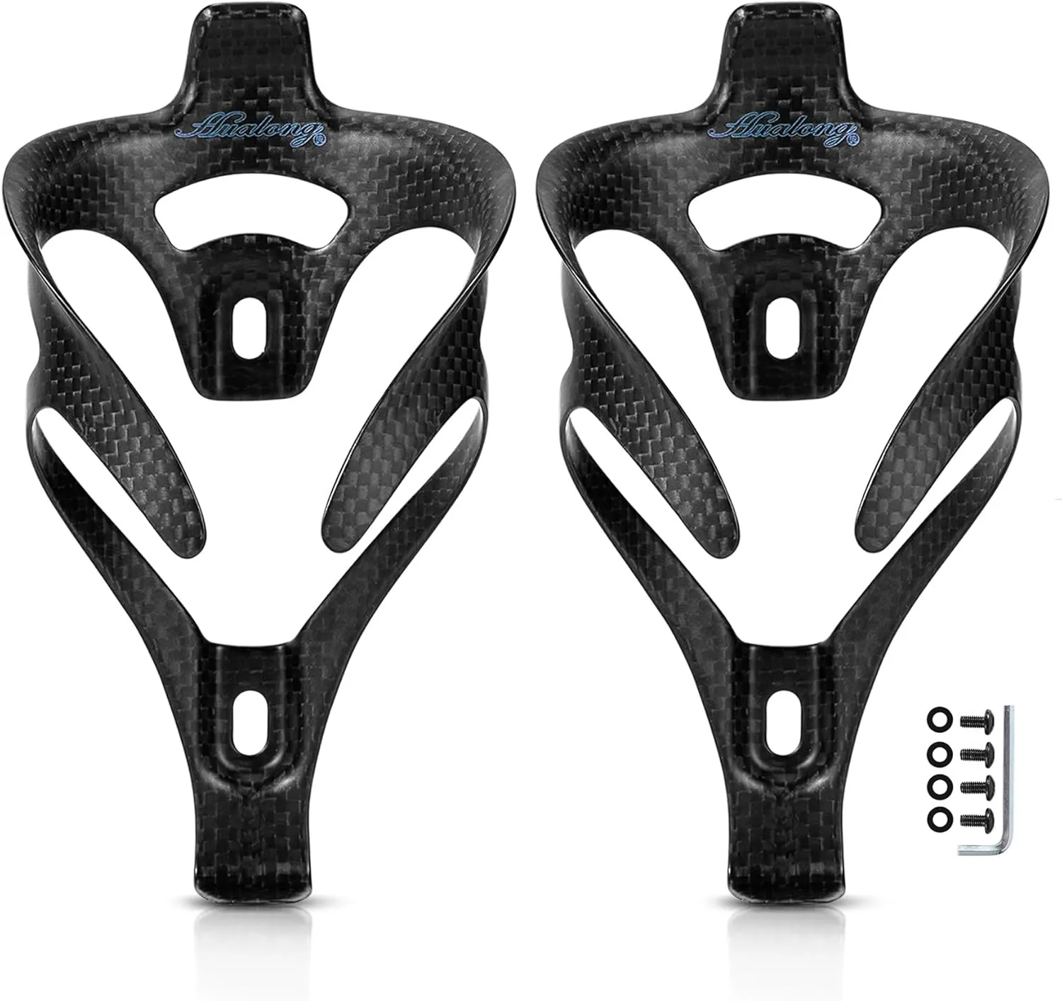 Ultra Light Full Carbon Fiber Water Bottle Cage Bicycle Bike Water Bottle Holder for Road MTB Gravel E-Bikes, for Diameter 70-74 mm Water Bottle (Weight 162g) Matte 2 Pack