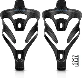 Ultra Light Full Carbon Fiber Water Bottle Cage Bicycle Bike Water Bottle Holder for Road MTB Gravel E-Bikes, for Diameter 70-74 mm Water Bottle (Weight 162g) Matte 2 Pack