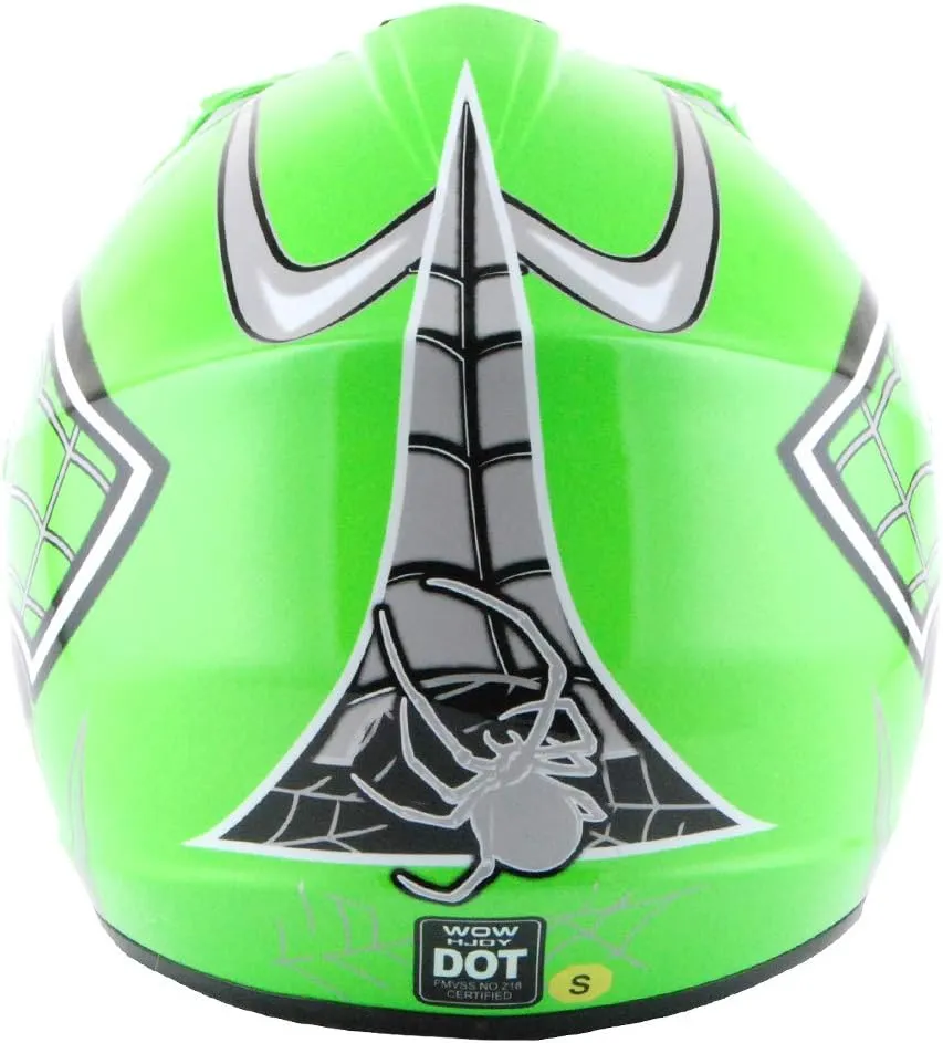 WOW Youth Kids Motocross BMX MX ATV Dirt Bike Moutain Helmet Storm Black