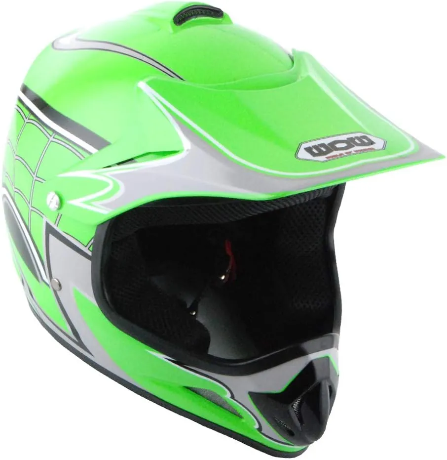 WOW Youth Kids Motocross BMX MX ATV Dirt Bike Moutain Helmet Storm Black