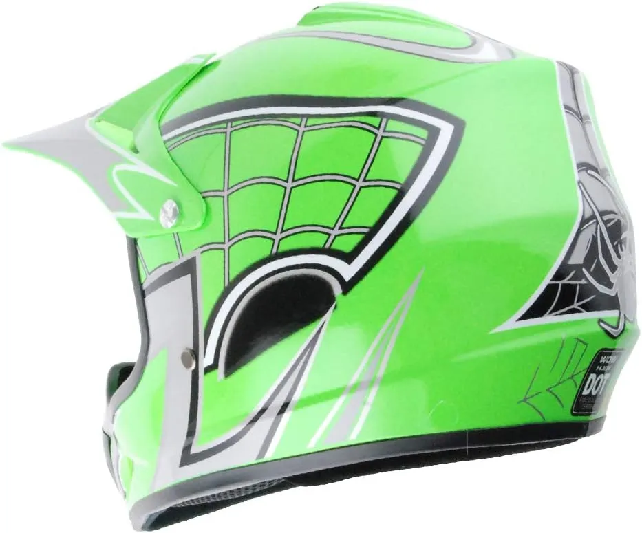 WOW Youth Kids Motocross BMX MX ATV Dirt Bike Moutain Helmet Storm Black